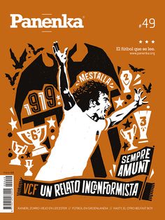 the front cover of panenka magazine with an image of a man raising his hands