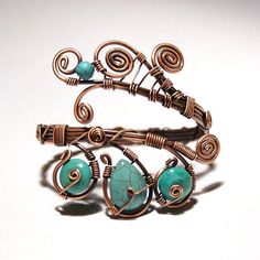 turquoise bracelet wire wrapped jewelry handmade copper jewelry handmade copper bracelet copper jewelry turquoise cuff bracelet Handmade Copper Bracelet, Wire Wrapped Turquoise, Wrap Armband, Copper Gifts, Gemstone Bangle