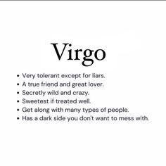 the words virgo are written in black and white