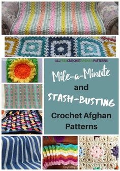 crochet afghan patterns and instructions for mile - a - minute and stash - busting