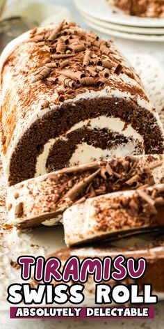 Swiss Roll Tiramisu Style Tiramisu Swiss Roll, Swiss Cake, Italian Tiramisu, Chocolate Tiramisu, Swiss Roll Cake, Tiramisu Dessert