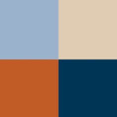 an orange, blue and beige color scheme with two different shades in the same area