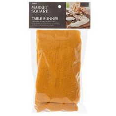 the market square table runner in gold is packaged for $ 3 99 per pound, and has