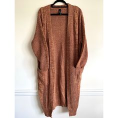 Agnes And Dora Burnt Orange Brown Crochet Knit Long Cardigan Kimono Size L Like New! Never Worn! This Sweater Is Gorgeous!! Super Heavyweight And Well Made, Luxurious Sweater Cardigan. The Fabric Is Super Soft And Warm! It Would Look Great With Jeans, Trousers And Leggings, Or Dressed Up With Skirts And Dresses. It Would Also Be Perfect For Lounging Around The House To Stay Cozy And Warm. This Is Also Very Oversized! I Would Say This Would Fit Up To At Least A 2xl! Orange Long Sleeve One Size Cardigan, One Size Orange Long Sleeve Cardigan, Brown Knit Cardigan For Loungewear, Orange Open Front Cardigan For Fall, Brown Long One Size Cardigan, One Size Long Brown Cardigan, Long Brown Knit Sweater, Knit Long Cardigan, Dora Black