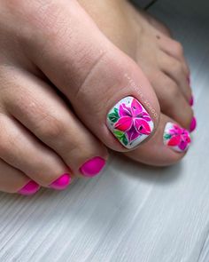 Glitter Pedicure Designs, Hawaiian Nail Art, Toenail Ideas, Foot Nail Art, Halloween Toe Nails, Glitter Pedicure, Glitter Toe Nails, Pink Pedicure, Easy Toe Nail Designs