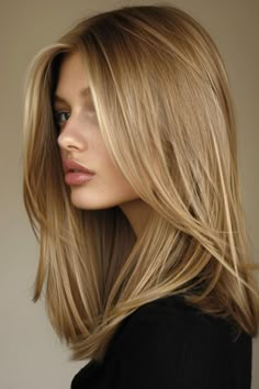 Blonde All Over Color, Blonde Lowlights, Blonde Hair Transformations, Honey Hair, Long Blonde, Hair Color Balayage