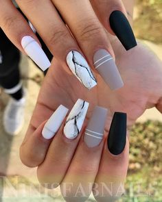 36 Best Coffin Nail Designs You Should be Rocking in 2020 Marble Acrylic Nails, Cute Acrylic Nail Designs, Fall Acrylic Nails, Long Acrylic Nails Coffin, Nail Swag, Acrylic Nails Coffin Short, Summer Acrylic Nails, Short Acrylic Nails Designs, Coffin Nails Designs