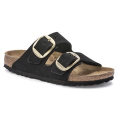 Arizona Big Buckle Nubuck Leather Black | BIRKENSTOCK Birkenstock Arizona Big Buckle, Arizona Big Buckle, Birkenstock Styles, Black Birkenstock, Two Strap Sandals, Birkenstock Black, Ck Calvin Klein, Birkenstock Women, Suede Fashion