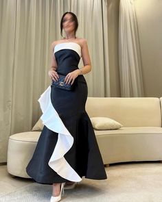 Ankle Length Evening Dress, Black Dress Sleeveless, Gown Elegant, Satin Evening Gown, Strapless Party Dress, Strapless Evening Dress, Mermaid Evening Gown, Dresses Formal Elegant, Evening Gowns Elegant