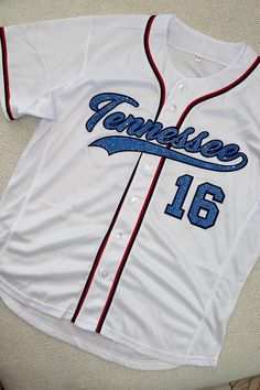 "PLEASE READ BEFORE PURCHASE: Create a unique, one-of-a-kind stitched Baseball Jersey for yourself to support your favorite player or team! Choices between regular jersey, pinstripes, or half and half colorway (see photo examples above).  Please make sure to specify the desired colors of your jersey. EX: red, white and blue OR \"Miami Dolphins Colors\" 4 Text Placement Options: 1. Name on Front 2. Number on Front 3. Name on Back 4. Number on Back *please note that all of these sections are optional: for example, if you do not want a number on the front, please leave the section blank in the personalization box. Design Your Style (Optional) You also have the option to design the style you want! you can hand-paint your design, drawings or pictures and send them in to me. If you would like to Diy Baseball Jersey, Baseball Jersey Outfit, Sports Uniform, 4 Number, 2 Number, Custom Baseball Jersey, Sports Uniforms, Jersey Outfit, Half And Half