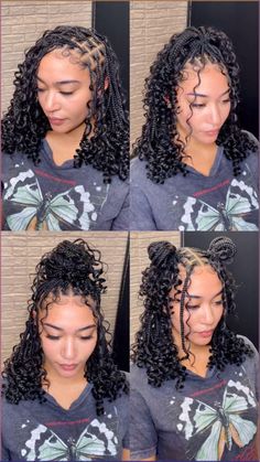 Check out 80 boho knotless braids hairstyles featuring the type of human hair that’s used and maintenance tips. Short Hair Black, Types Of Braids, Short Braids, Braids For Black Women, Braided Hairstyles For Black Women, Boho Braids, Hair Updo, Goddess Braids