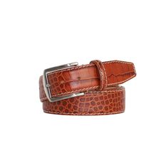 Cognac Mock Crocodile luxury belt designed by Roger Ximenez. Our designer belts will help put together any outfit. All leather belts are handcrafted in the United States and ship free. Design your beautiful full-grain leather belt today. Leather Belt Details 100% full-grain cognac Italian calf leather with nubuck lining Leather tanned and finished in Italy Belt Handcrafted and Made to Order in the USA Available in 35mm or 40mm widths Includes our signature travel pouch Includes Solid brass Palla Crocodile Leather Belt, Luxury Belt, Luxury Belts, Croc Leather, Designer Belts, Belt Design, Crocodile Leather, Travel Pouch, Leather Belts