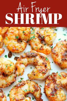 the air fryer shrimp is ready to be cooked in the oven and served with parsley