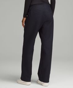 Versatility From Day To Night. Tailored Details And Stretchy Twill Fabric Make These Mid-Rise, Relaxed-Fitting Trousers Look Smart And Feel Effortless. Designed For Casual. Relaxed Fit Is Roomy Through Glutes And Thighs:full Length Intended To Sit At Ankle. Front Pockets With Interior Card Sleeve. Back Welt Pockets Are Stitched Closed-Snip The Stitches To Make The Pockets Functional. Fly Front. | Utilitech Relaxed-Fit Mid-Rise Trouser Black Night, Blackest Night, Card Sleeve, Social Impact, Women's Trousers, Twill Fabric, Welt Pockets, Trousers Women, Mid Rise