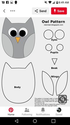 an owl paper doll is shown with instructions to make it