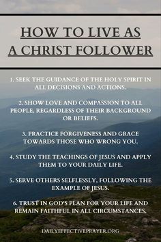 a poster with the words how to live as a christ follower in black and white