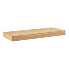 a wooden shelf on a white background