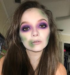 Beetlejuice Inspired Makeup Simple, Bettel Juice Makeup, Womens Beetlejuice Costume Makeup, Mad Scientist Makeup Female, Simple Beetlejuice Makeup, Beetlejuice Costume Makeup, Easy Beetlejuice Makeup, Beetlejuice Inspired Makeup, Female Beetlejuice Makeup