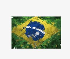 the flag of brazil is painted on an old grungy background