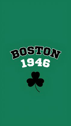 the boston shamrock is shown in black and green