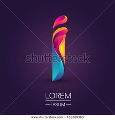 abstract colorful letter logo design with flowing lines on dark background, suitable for business and advertising purposes