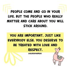 a cartoon pig sitting on top of a piece of paper next to a sign that says people come and go in your life, but the people who really matter matter matter