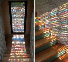 درج السلم, Stained Glass Door, Interior Design Per La Casa, Stunning Interior Design, زجاج ملون, Laminated Glass, Earthship, Dashboard Design