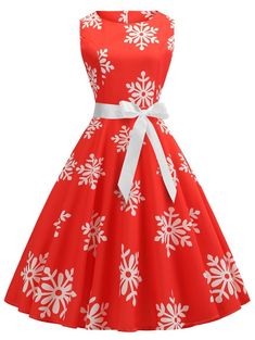 Plus Size Christmas Snowflake Vintage Flare Dress - Red - 4D74794812 - Women's Clothing, Plus Size Women's Clothing  #PlusSizeWomensClothing #Women's #Clothing # #Plus #Size #Women's #Clothing Vintage Flare Dress, Christmas Fashion Photography, Snowflake Dress, Snowflake Print, Christmas Retro, Hepburn Style, Vintage Flare, Plus Size Vintage, Retro Women