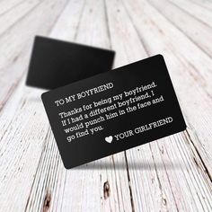 Engraved Wallet Card - To My Boyfriend - Gca12001 Gift Ideas For Family Members, You Are My Superhero, To My Man, Romantic Christmas Gifts, Gift Ideas For Family, To My Future Husband, Best Anniversary Gifts, Unique Wallets, Wallet Insert