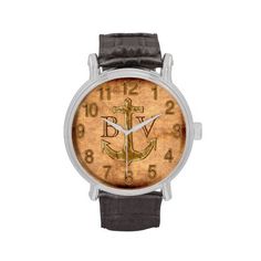 Vintage look Anchor Watch is Monogrammed Anchor Best Deployment Gifts for Men.  Type in his Initials by clicking "More" on your right below "Edit this design template". wonderful Pre Deployment or welcome home gifts for sailors who serve in the Navy. http://www.Zazzle.com/LittleLindaPinda*. For Help or Changes Call 239-949-9090 Old Fashioned Typewriter, Football Coach Gifts, Yellow Watches, Carina Nebula, Watch Football, Custom Football, Football Coach, Old Florida