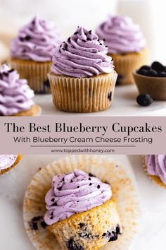 the best blueberry cupcakes with blueberry cream cheese frosting