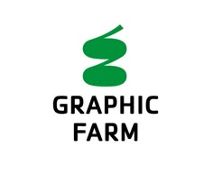 the graphic farm logo is shown in black and green