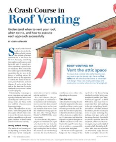 the article is about roof venting