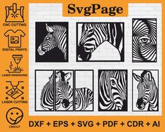 the svg pack includes zebras and other animal designs