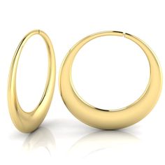 These sleek earrings are among the most beloved forms, across ancient cultures! Here the delicate hoop crescendos to a gorgeous and perfect wedge. The soft gold allows the top of the earring to be moved for insertion into the ear, exactly as the ancient examples were inserted, and most purely faithful to their design. This earring is based on an ancient Cypriot example, likely dating to the fifth century BC. "Hypatia" is Greek for "the highest." One famous Hypatia was an early fifth century AD p Crescent Yellow Gold Brass Earrings, Crescent Shaped Yellow Gold Brass Earrings, Crescent-shaped Yellow Gold Brass Earrings, Yellow Gold Crescent Hoop Earrings, Elegant Gold Ceremonial Nose Ring, Elegant Ceremonial Gold Nose Rings, Small Hoop Yellow Gold Cartilage Earrings For Wedding, Elegant Hoop Earrings For Ceremonial Occasions, Crescent 14k Yellow Gold Earrings