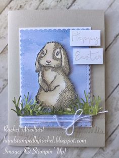 a close up of a card with a rabbit on it