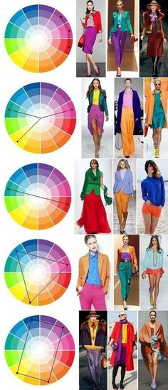 the color wheel shows different shades of clothing and colors that are used to create an image