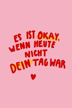 Mach dir keine Sorgen, wenn heute nicht dein Tag war. Es ist in Ordnung, manchmal läuft nicht alles wie geplant. Nimm dir Zeit, um durchzuatmen und morgen mit neuer Energie wieder durchzustarten. Jeder hat mal einen schlechten Tag, aber das bedeutet nicht, dass es immer so bleiben wird. Lass dich nicht entmutigen, sondern sieh es als Chance, gestärkt aus dieser Situation hervorzugehen. Teile dieses motivierende Zitat auf Pinterest, um auch anderen dabei zu helfen, positiv zu bleiben, selbst wenn es gerade schwierig ist. Es ist nur ein Tag, und morgen sieht die Welt vielleicht schon ganz anders aus.  #MotivationMontag #NeuerTagNeuesGlück #PositivDenken #Selbstliebe #InspirationDesTages #Aufmunterung #GestärktInsMorgen #KopfHoch #AllesWirdGut #Motivationsschub #StayPositive Micro Habits, Quotes For Mugs, Wish Board, Exam Motivation, Vision Statement, German Quotes, How To Apologize, More Than Words, Short Quotes