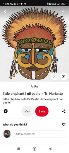 an image of a native american mask on the app