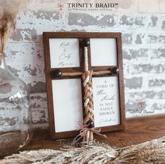 Celebrate your unity ceremony with our Custom Personalized Trinity Braid Unity Sign, also known as God's Knot or A Cord of Three Strands. This elegant and meaningful Unity Sign serves as a beautiful alternative to traditional unity candles or sand ceremonies. Perfect for weddings, vow renewals, or anniversaries, it's also an ideal gift from parents, grandparents, godparents, or close friends for upcoming weddings, marriages, or holidays. Key Features: *    Elegant Design: Showcases a custom Trin Elegant Wedding Decor, Cord Of Three Strands, Boho Cross, Ceremony Sign, Unity Ceremony, Sand Ceremony, Ceremony Signs, Unity Candle, Wedding Decor Elegant