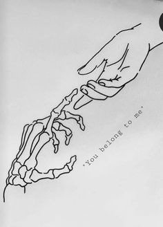 a drawing of two hands reaching for each other