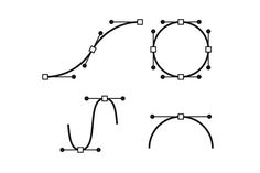 four circulars are shown in black and white