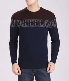 sweater | men's sweater | men's street style | street fashion | men's fashion | trending | ZORKET.com Winter Cotton Knit Sweater, Cotton Knit Sweater For Winter, Brown Knit Sweatshirt For Winter, Winter Brown Knit Sweatshirt, Winter Crew Neck Sweatshirt With Knit Fabrication, Knitted Crew Neck Winter Sweater, Winter Wool Jacquard Knit Tops, Wool Jacquard Knit Tops For Winter, Crew Neck Knit Sweater For Cold Weather