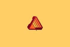 an orange triangle on a yellow background