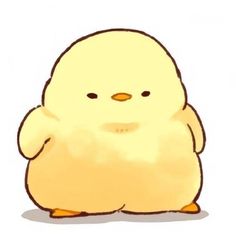 a small yellow chicken standing on its hind legs with one eye open and the other half closed