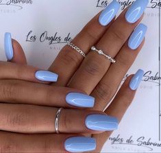 Nail Art Bleu, Light Blue Nails, Cute Acrylic Nail Designs, Jelly Nails, Fashion 2024, Dream Nails, Short Acrylic Nails