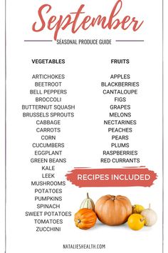 Healthy Recipes with Seasonal Foods for September September Produce, Healthy Recipes For Breakfast, September Recipes, Leek Recipes, Fermented Veggies, Sweet Potato Spinach, Eat Fresh, Seasonal Cooking