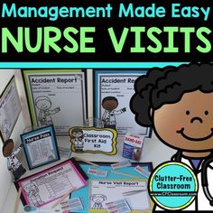 an image of nurse themed classroom management made easy with nurse visit cards and binders