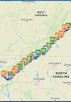 the route map for north carolina showing where to go and what to see in it