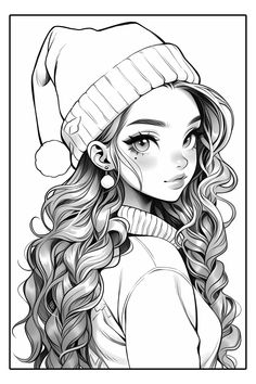 a girl with long curly hair wearing a beanie and holding her hand on her hip